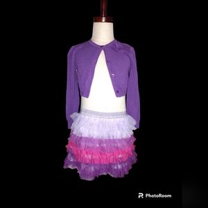 Children's Place 2pc set Ruffle Tutu & Cardigan Pinks & Purples Sz 4T